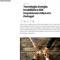 Tecnologia, Energia, Imobilirio e ESG impulsionam M&A em Portugal